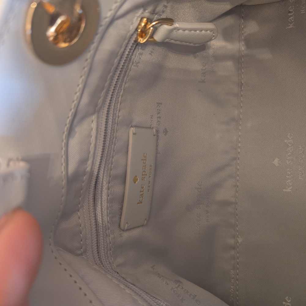 Kate Spade mini Light Gray Quilted Satchel - Picture 8 of 14